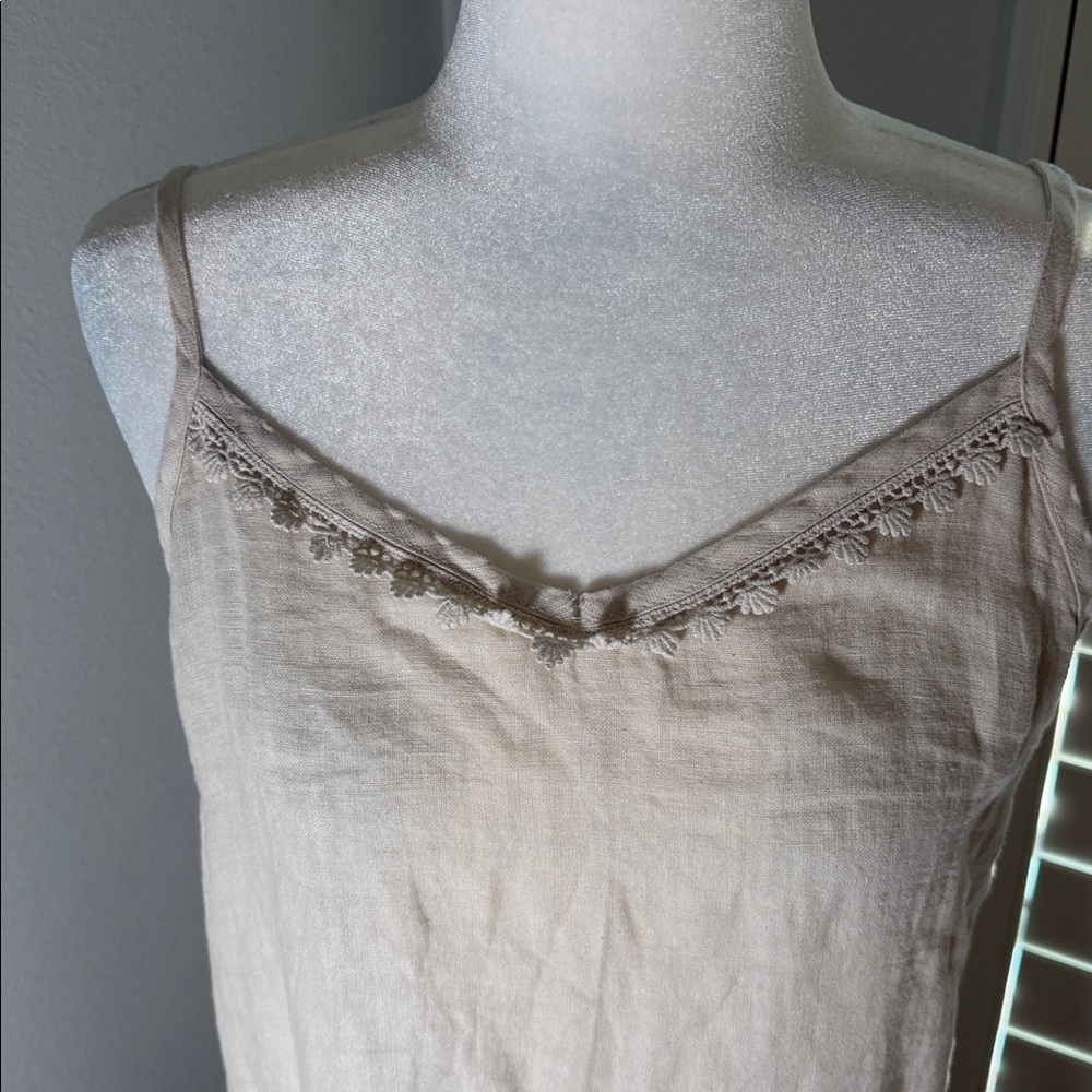 NWT small Sand/ Cream Women's Terzo Millennio Linen dress beach - Picture 2 of 8